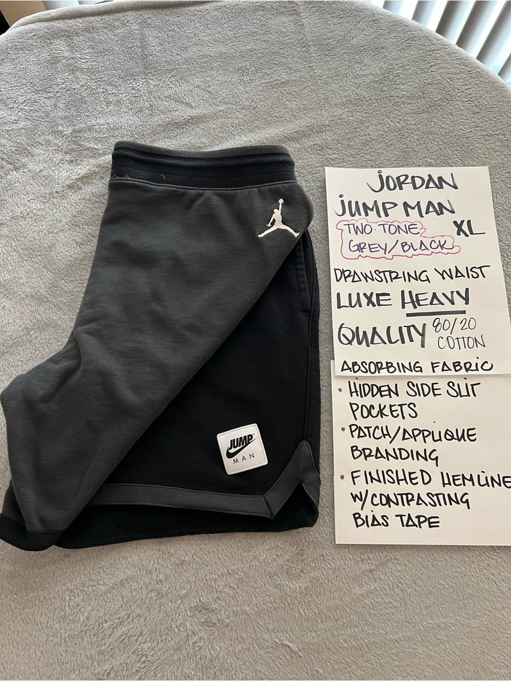 Jordan Two-Tone Grey and Black Joggers